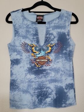 Harley Davidson Maui Hawaii 2004 Tank Top Size M Black Graphic Cotton Biker